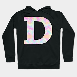 The Letter D Rainbow Brushed Design Hoodie